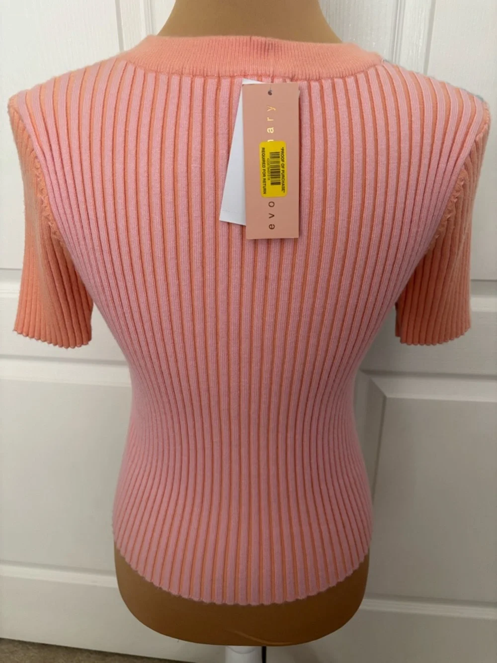 NWT Evolutionary Colorblock Ribbed Knit Top Medium – Pastel Blue & Pink - Picture 6 of 11